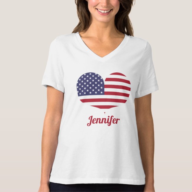 Heart Shaped American Flag | Personalized