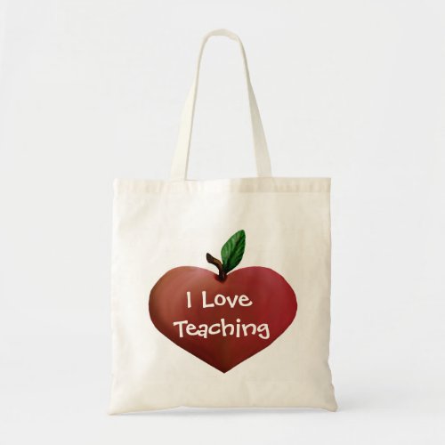 Heart Shaped Apple Teachers tote bag