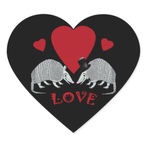 Heart Shaped Armadillo Love Sticker