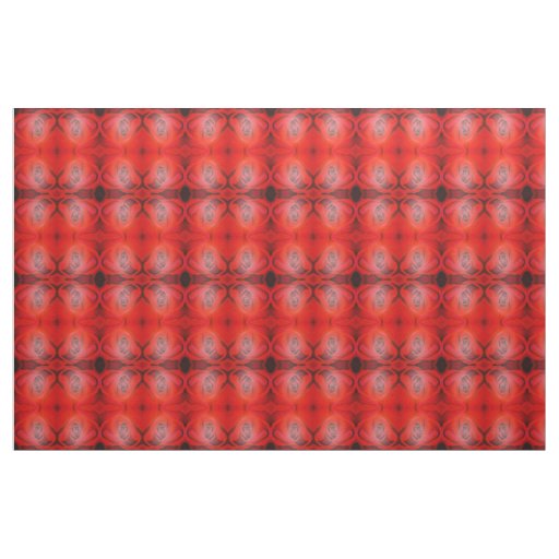 Heart Shaped Artistic Red Rose Fabric