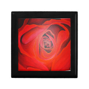Heart Shaped Artistic Red Rose Keepsake Box