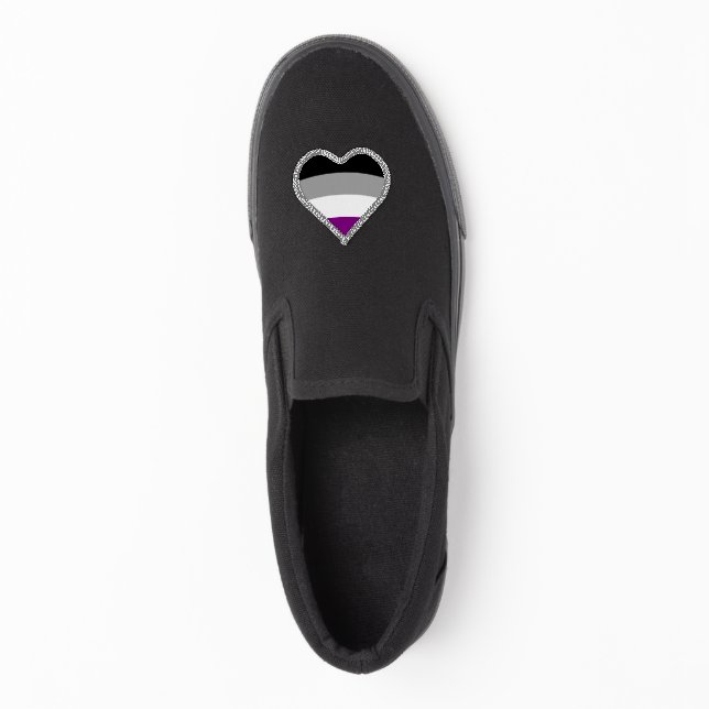 Heart-shaped Asexuality pride flag Patch (On Shoe Tip)