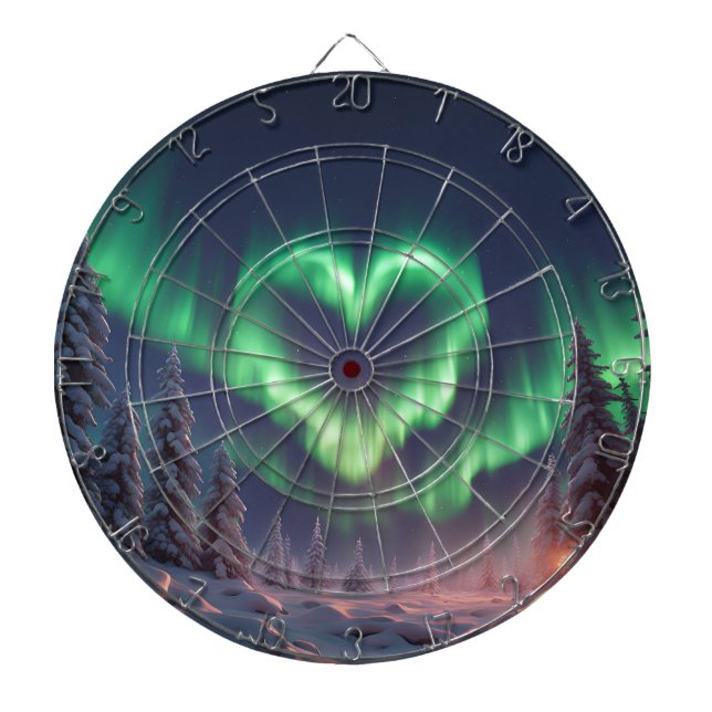 Heart Shaped Aurora Borealis Dart Board (Front)