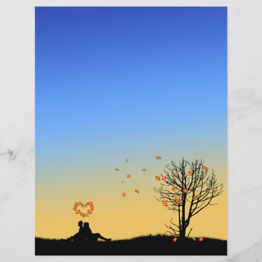 Heart-Shaped Autumn Leaves Couple (Front)