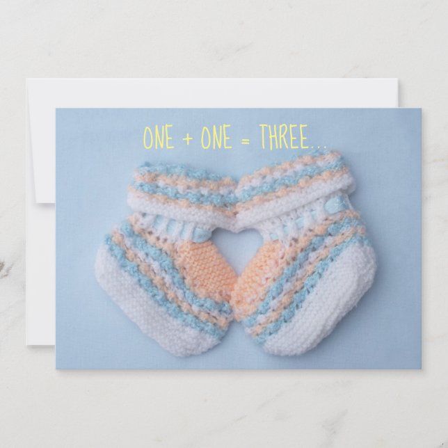 heart-shaped baby booties pregnancy announcement (Front)