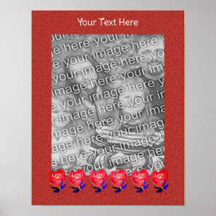 Heart Shaped Balloons Love Add Your Photo  Poster