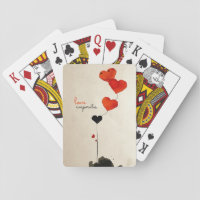 Heart-Shaped Balloons Playing Cards