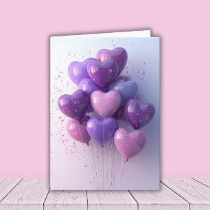 Heart shaped Balloons Valentine's Greeting Card