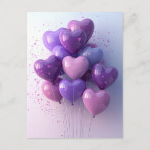 Heart shaped Balloons Valentine's Greeting Postcard