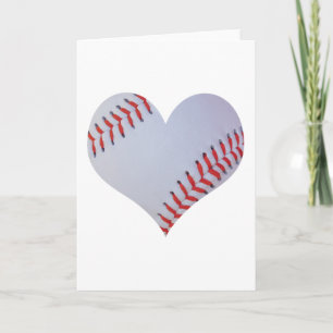 heart shaped baseball greeting card