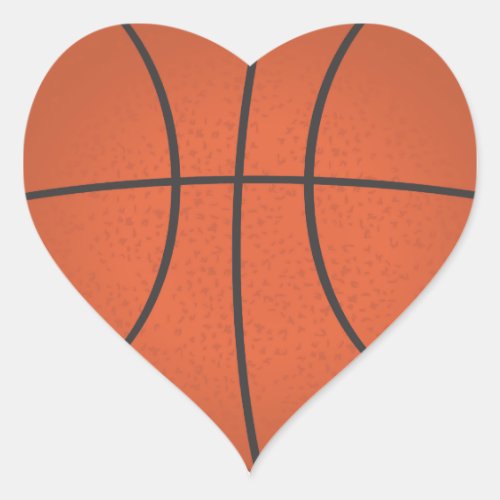 Heart shaped basketball sticker