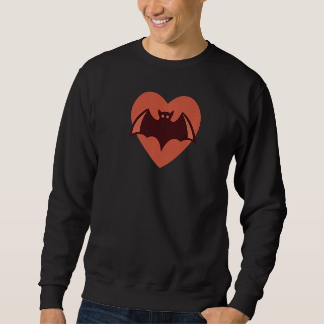 Heart Shaped Bat Love For Bat Sweatshirt (Front)