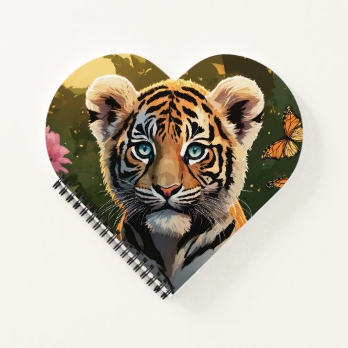 Heart_Shaped Bengal Tiger Cub Notebook
