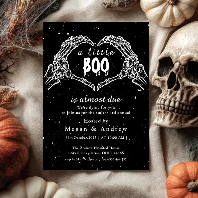 heart-shaped bony hands Party Halloween Invitation (Creator Uploaded)