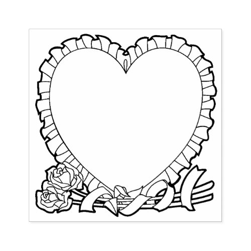 Heart shaped border for your message rubber stamp