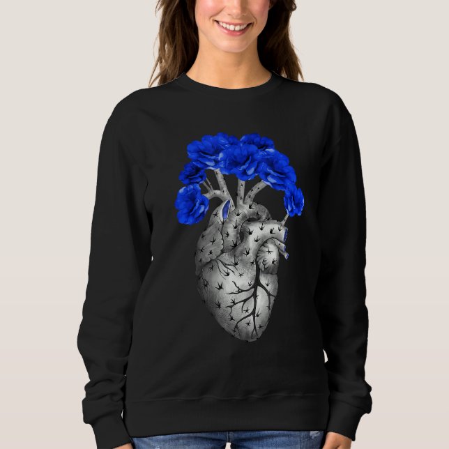 Heart shaped cactus  heart shaped succulent blue n sweatshirt (Front)