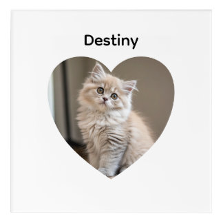 Heart-Shaped Cat Design Acrylic Print
