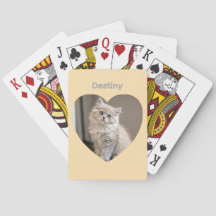 Heart-Shaped Cat Design Poker Cards