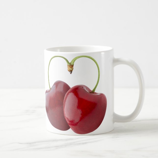 Heart-shaped cherries coffee mug (Right)