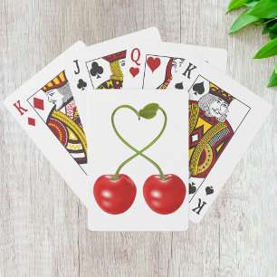 Heart Shaped Cherry Stem Poker Cards