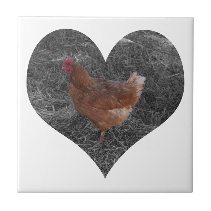 Heart Shaped Chicken Ceramic Tiles