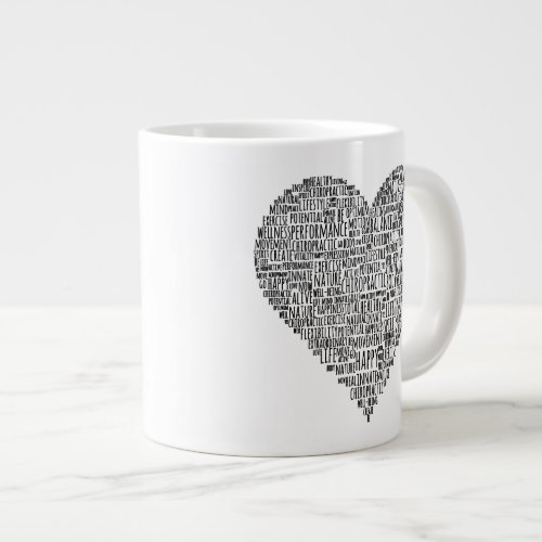 Heart Shaped Chiropractic Word Collage Giant Coffee Mug