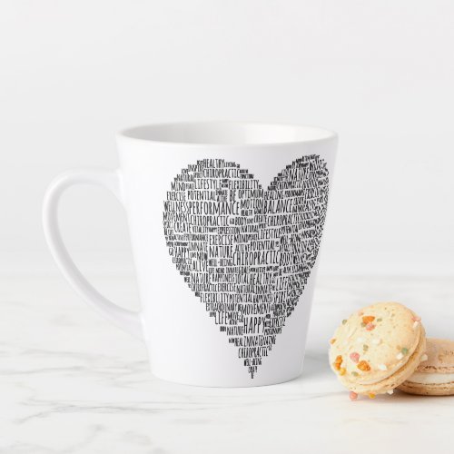 Heart-Shaped Chiropractic Word Collage Latte Mug
