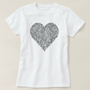 Heart-Shaped Chiropractic Word Collage T-Shirt