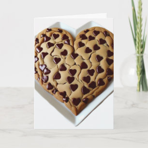 Heart Shaped Chocolate Chip Cookie Card