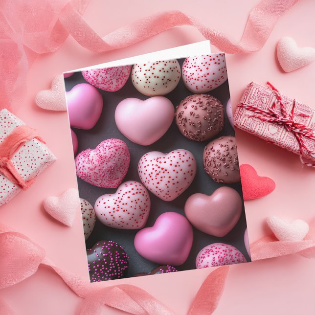 Heart-shaped Chocolates Valentine's Greeting Card (Creator Uploaded)
