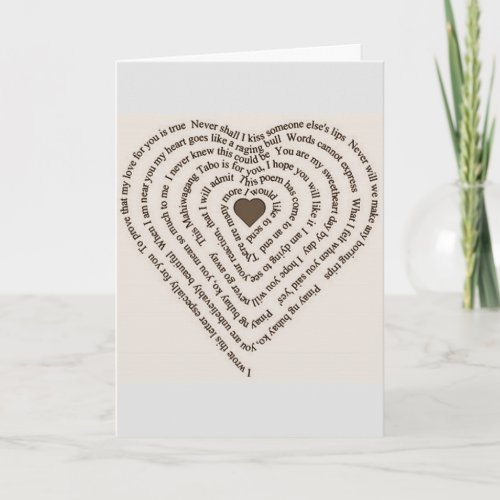 HEART SHAPED CHRISTMAS LOVE POEM_MISSING YOU HOLIDAY CARD