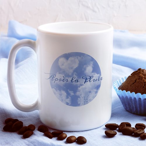 Heart Shaped Cloud Lovely Blue Template Elegant Coffee Mug