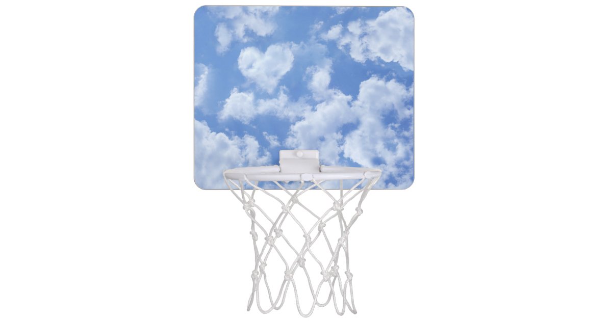 Heart Shaped Cloud Lovely Blue Template Elegant Mini Basketball