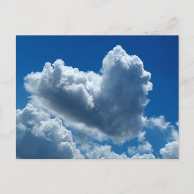 Heart-Shaped Cloud Postcard (Front)
