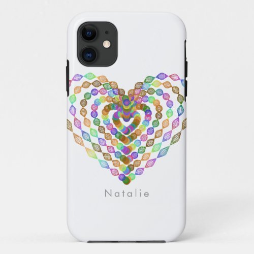 Heart shaped colorful pattern - iPhone 11 case