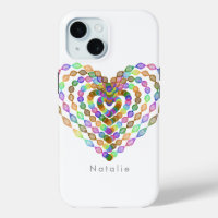 Heart shaped colorful pattern - iPhone 15 case