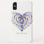 Heart shaped colorful pattern iPhone XS max case