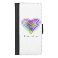 Heart shaped colorful pattern iPhone 8/7 wallet case