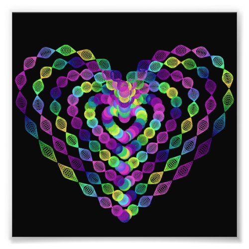 Heart shaped colorful pattern photo print