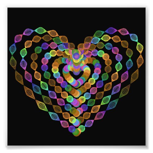Heart shaped colorful pattern. photo print