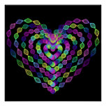 Heart shaped colorful pattern poster