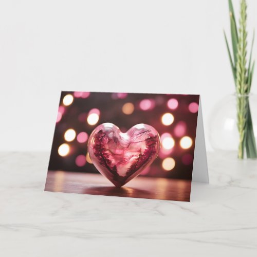 Heart_Shaped Container Holding Trees Within Card