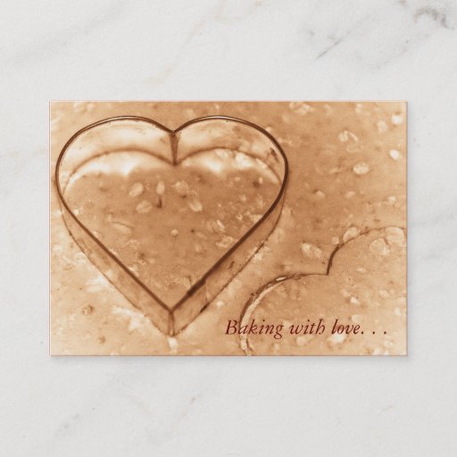 Customizable Heart Shaped Cookie Cutter - Baking Business Cards