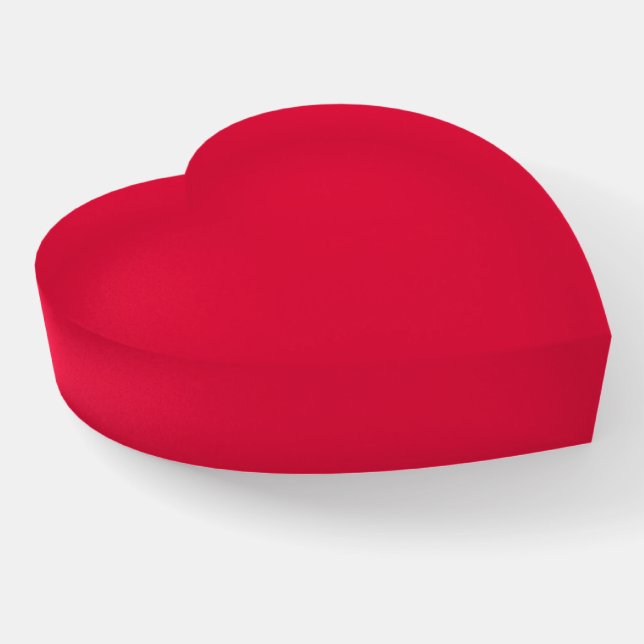 Heart-Shaped Crimson Red Paperweight – Customize (Angled)