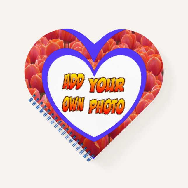 Heart Shaped Cust. Photo Tulips Notebook (Front)