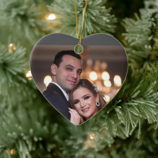 HEART SHAPED CUSTOM PHOTO CHRISTMAS ORNAMENT