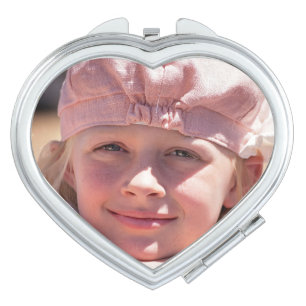 Heart shaped custom photo mirror