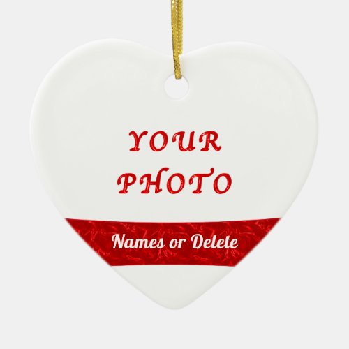 Heart Shaped Custom Photo Ornament with Your Name