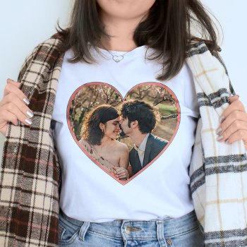 Heart Shaped Custom Photo Valentines Or Wedding T-shirt by PictureCollage at Zazzle