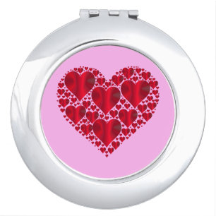 Heart Shaped Design Compact Mirror